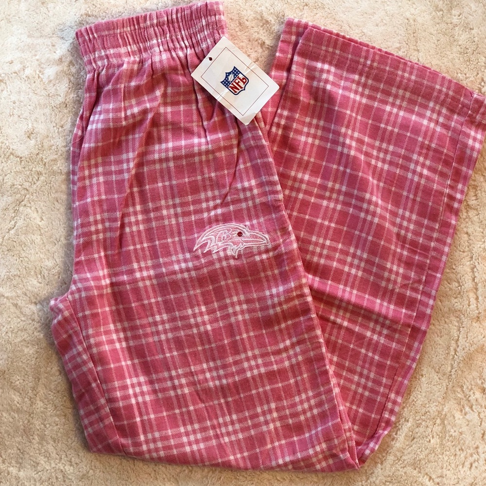 NFL Baltimore Ravens pink flannel lounge pants